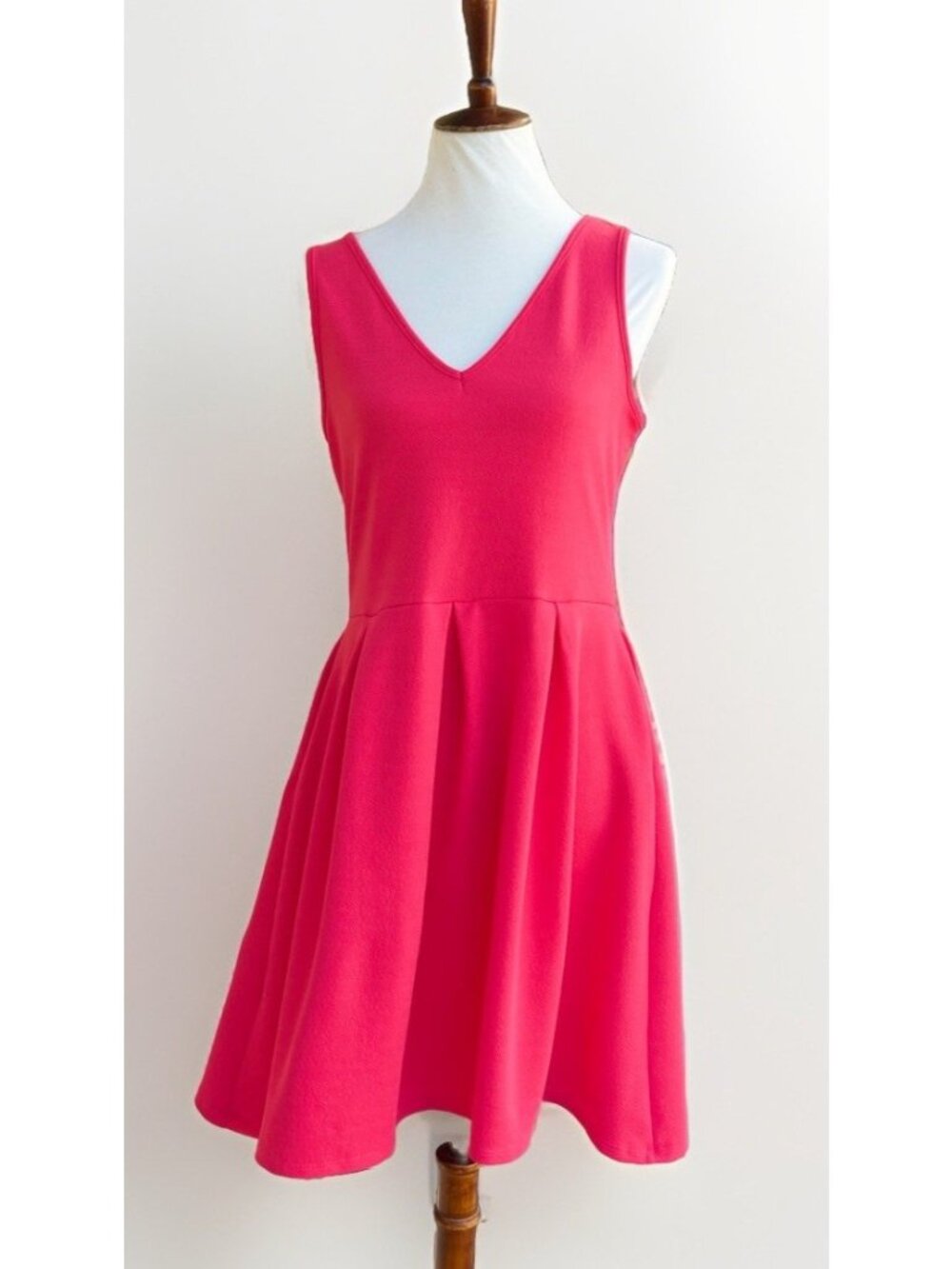 24seven Comfort Apparel Maternity Fit & Flare Dress Coral Sz L NWT